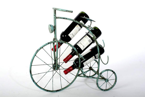 botellero con forma de bicicleta