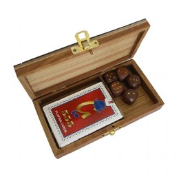 Estuche Cartas y Dados Madera
