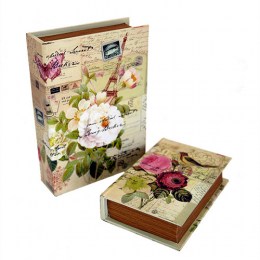 Set 2 Cajas Libro Madera