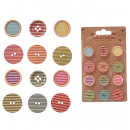 Set 12 Botones Deco Rayas