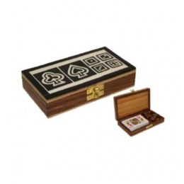 Estuche Cartas y Dados Madera