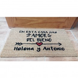 Felpudo de Coco Personalizado - En esta casa hay amor del bueno