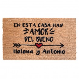 Felpudo de Coco Personalizado - En esta casa hay amor del bueno