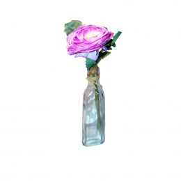 Botella con Flor Decorativa