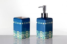 Jgo. Baño Circulos Azul