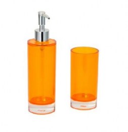 Jgo. Dosificador Vaso Acril Naranja