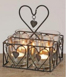 Portavelas Corazón 4 Velas