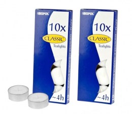 Set 10 Velas Blancas Té