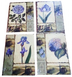 Set 4 Cuadro Madera