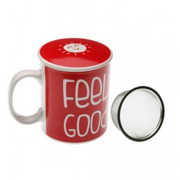 Taza Infusión Filtro Roja